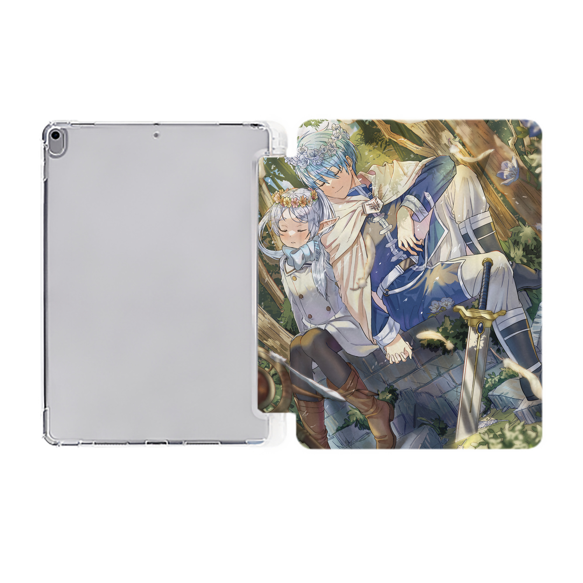 （画像用） 葬送のフリーレン Frieren IPad ケース ペン収納付き 三つ折りスタンド PUレザー×シリコン 対応機種9.5/10.5/10.9インチ